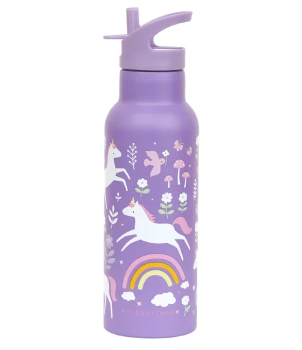A Little Lovely Company XL RVS drinkfles- Unicorn Dreams