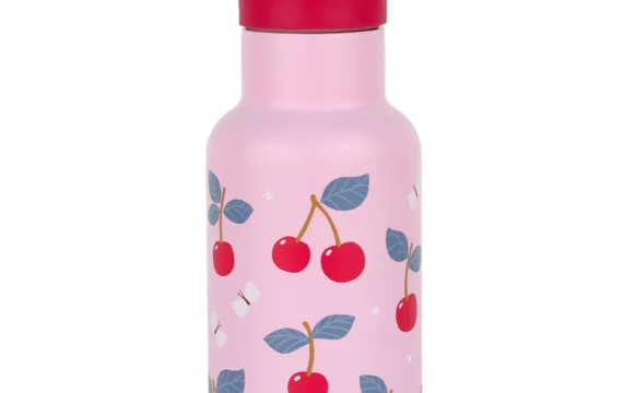 A Little Lovely Compagny RVS Drinkfles Kersen