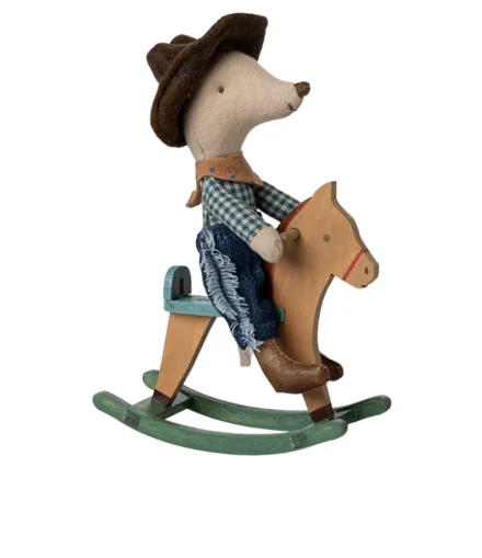 Maileg  Cowboy Muis op Hobbelpaard - Kleine Broer