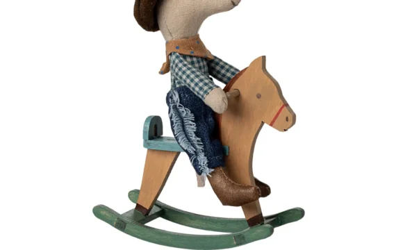 Maileg  Cowboy Muis op Hobbelpaard - Kleine Broer