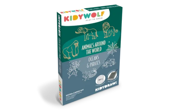 Kidywolf  Extra Kaarten Kidydraw Mini - Oceanen & Piraten / Dieren van de wereld