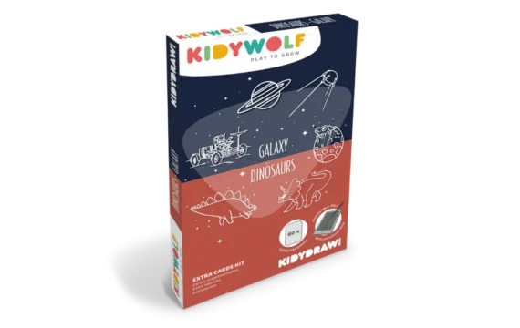 Kidywolf  Extra Kaarten Kidydraw Mini - Galaxy / Dinosaurs