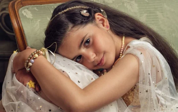 Souza for Kids Jurk Dorianne - Wit/Goud - Afbeelding 3