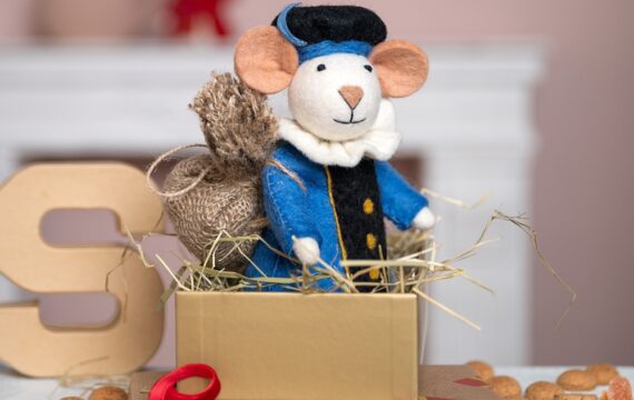 Sjaal met Verhaal Pietermuis Vilt - Blauw - Afbeelding 4