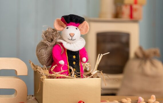 Sjaal met Verhaal Pietermuis Vilt - Fuchsia