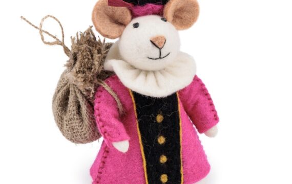 Sjaal met Verhaal Pietermuis Vilt - Fuchsia - Afbeelding 2