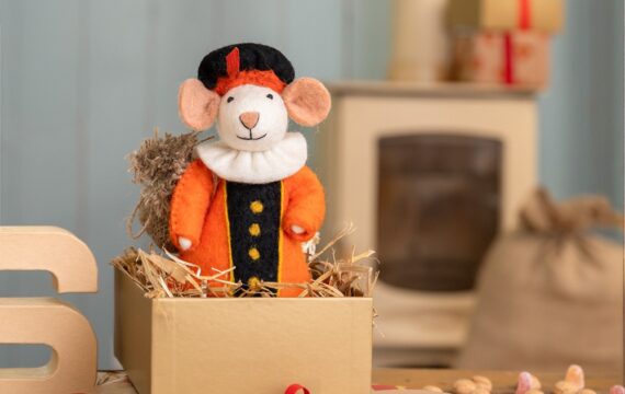 Sjaal met Verhaal Pietermuis Vilt - Oranje