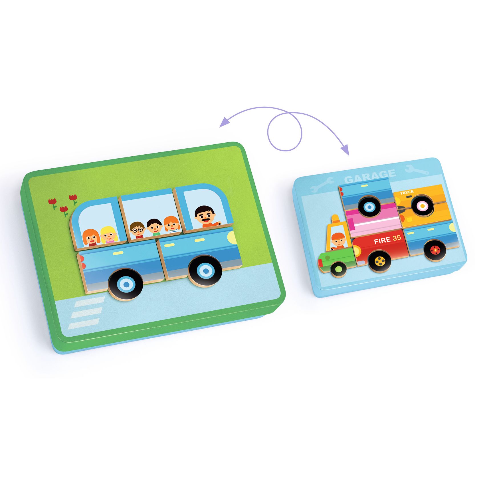 Djeco Magneetdoos Voertuigen - Afbeelding 4